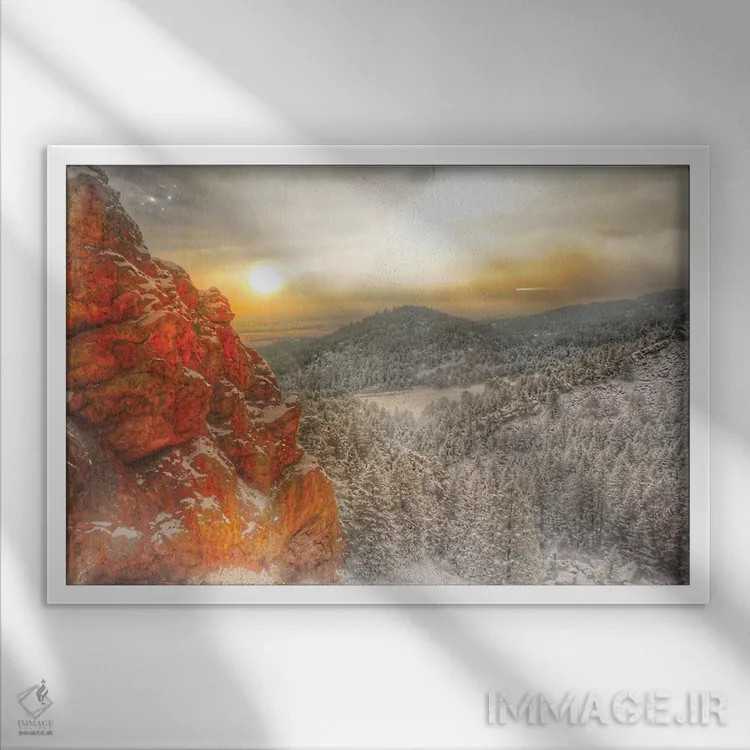 تابلو سنگ آتشی اثر کیتلین ورا - نمای قابدار سفید