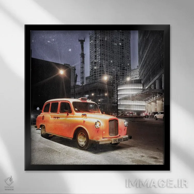 تابلو تاکسی لانگهام اثر کیتلین ورا - نمای قابدار مشکی