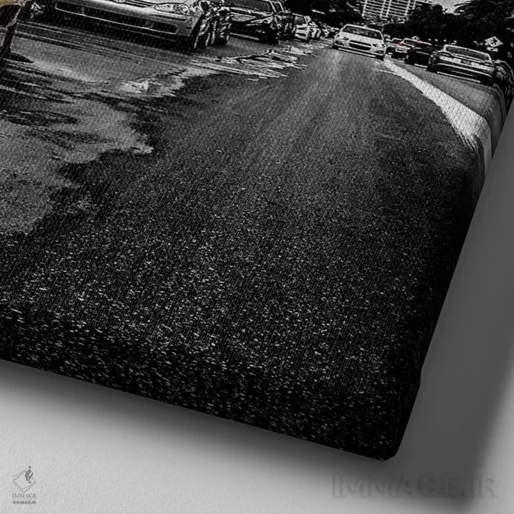 تابلو ساحل جنوبی (منطقهٔ میامی) اثر کیتلین ورا - نمای نزدیک بافت بوم