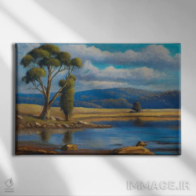 تابلو آبهای سیلابی در حال عقبنشینی اثر کریستوفر ویدال - نمای روبهرو روی دیوار