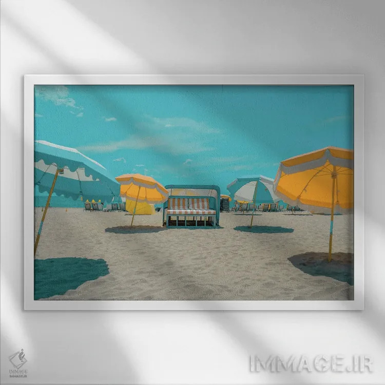 تابلو چترها ۲ اثر کارلوس وارگاس - نمای قابدار سفید