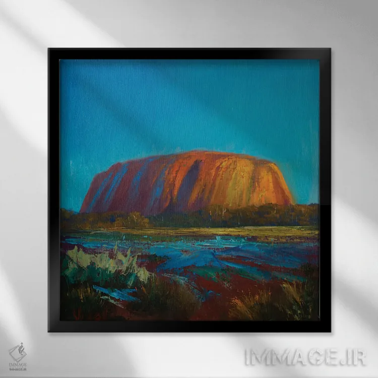 تابلو اولورو (آیرز راک، استرالیا) اثر کریستوفر ویدال - نمای قابدار مشکی