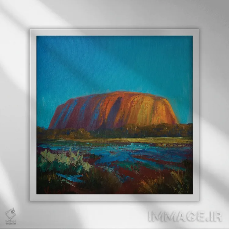 تابلو اولورو (آیرز راک، استرالیا) اثر کریستوفر ویدال - نمای قابدار سفید