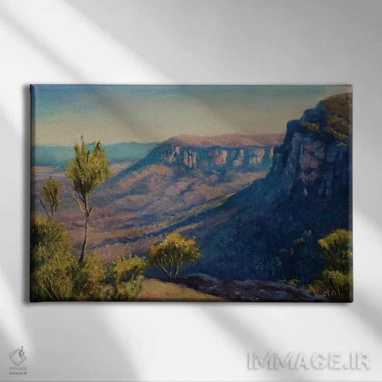 تابلو سر گراز کوههای آبی اثر کریستوفر ویدال - نمای روبهرو روی دیوار