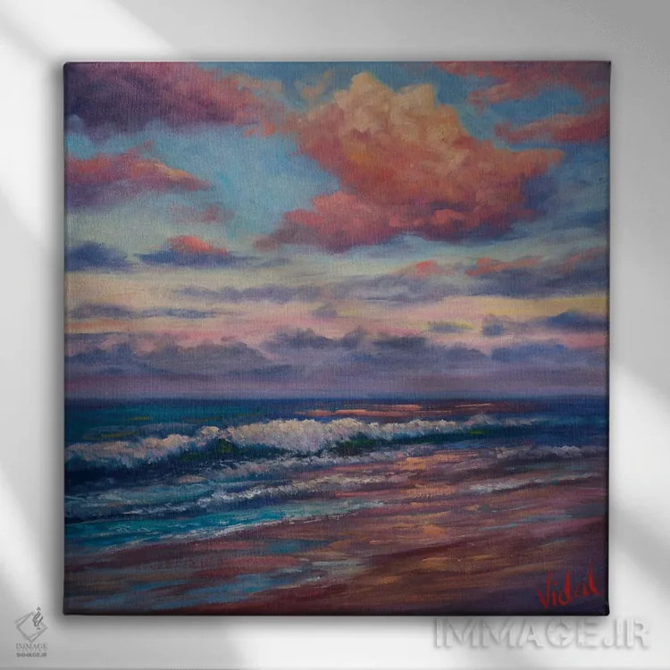 تابلو آخرین نور در ساحل کولوم کویینزلند اثر کریستوفر ویدال - نمای روبهرو روی دیوار