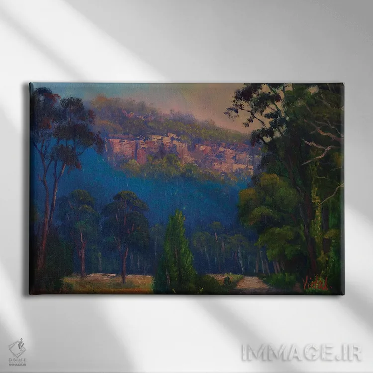 تابلو نور دیرهنگام عصر در دانویل لوپ درهٔ کاپرتی اثر کریستوفر ویدال - نمای روبهرو روی دیوار