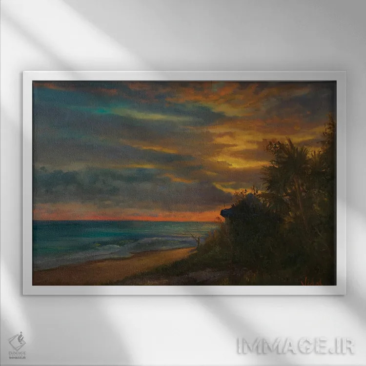 تابلو آرامش پیش از طوفان در اینسکیپ پوینت کویینزلند اثر کریستوفر ویدال - نمای قابدار سفید