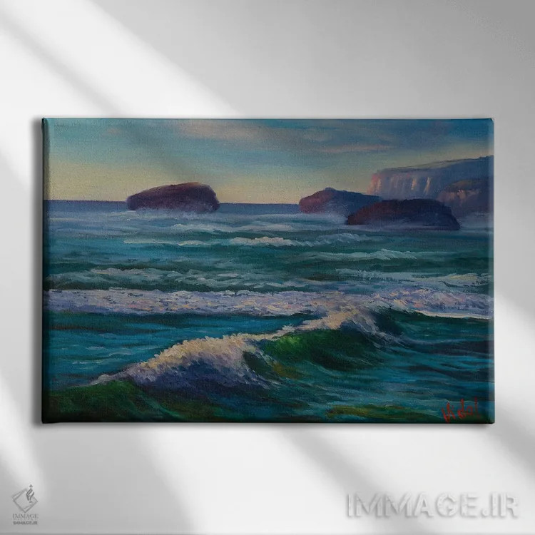 تابلو جریانهای اقیانوسی نزدیک بندر کمپبل ویکتوریا اثر کریستوفر ویدال - نمای روبهرو روی دیوار