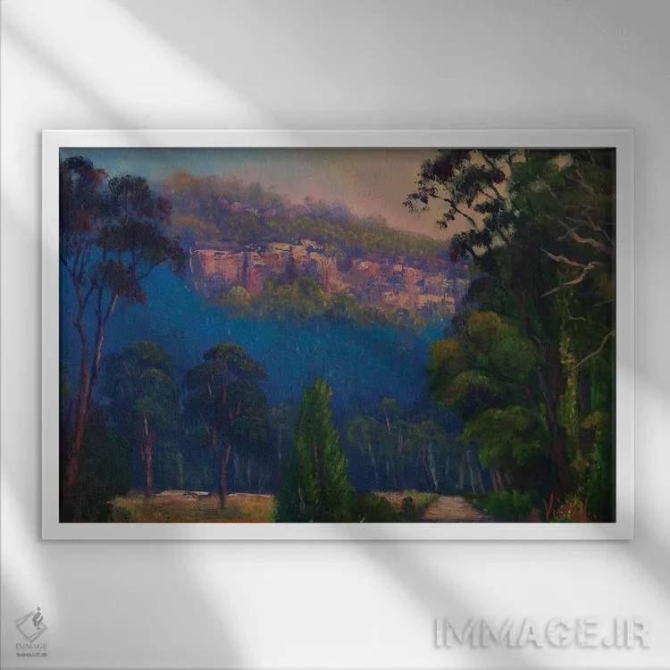 تابلو نور دیرهنگام عصر در دانویل لوپ درهٔ کاپرتی اثر کریستوفر ویدال - نمای قابدار سفید