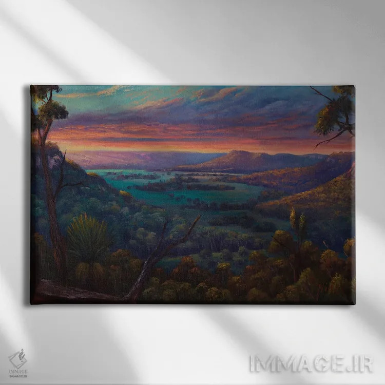 تابلو منظره غروب در فلات شیپلی بلکهِیث اثر کریستوفر ویدال - نمای روبهرو روی دیوار