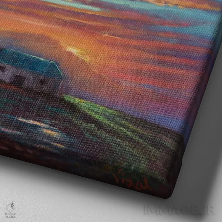 تابلو پس از طوفان اثر کریستوفر ویدال - نمای نزدیک بافت بوم