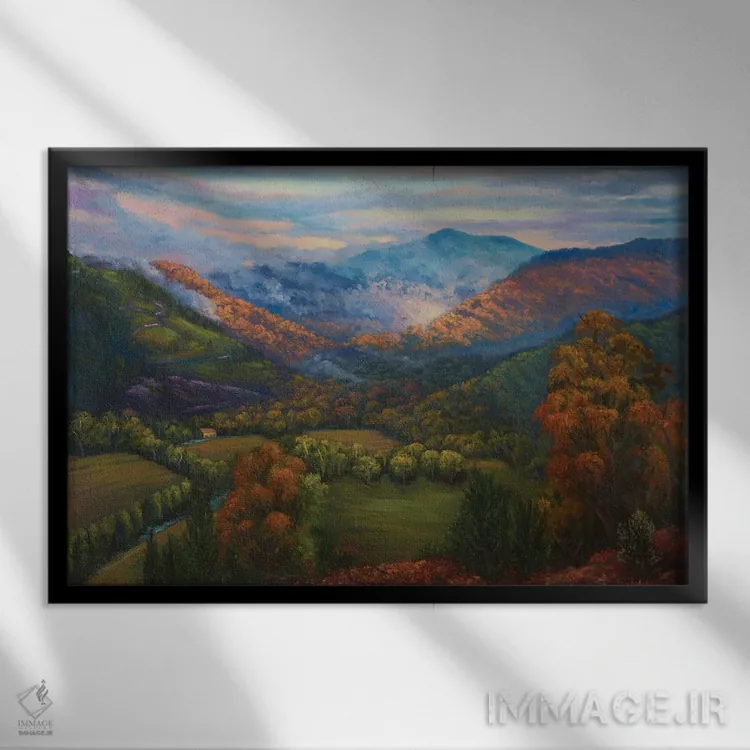 تابلو نمای کوه بوگونگ از تاور هیل اثر کریستوفر ویدال - نمای قابدار مشکی