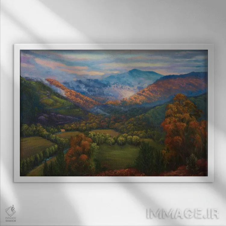 تابلو نمای کوه بوگونگ از تاور هیل اثر کریستوفر ویدال - نمای قابدار سفید