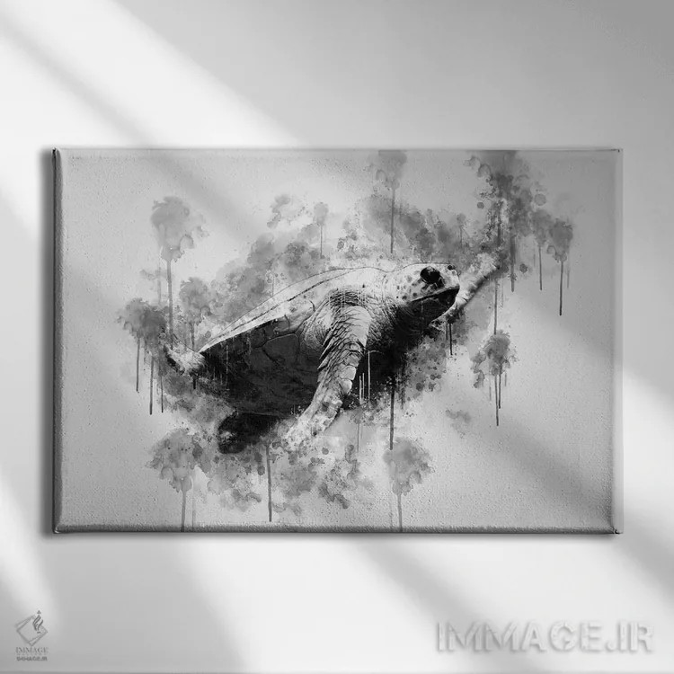 تابلو لاکپشت دریایی اثر کورنل ولاد - نمای روبهرو روی دیوار