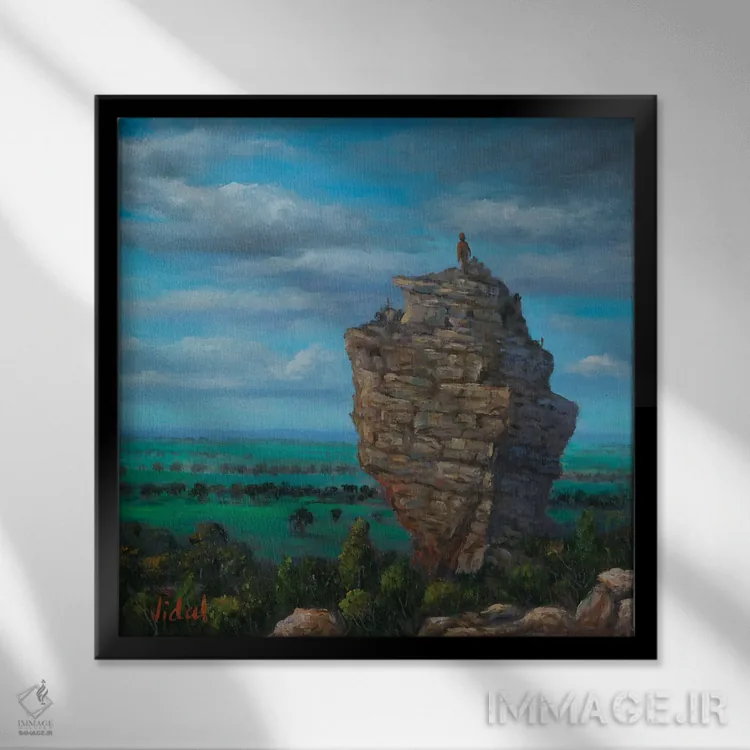 تابلو کاسل کراگ آرَپایلس ویکتوریا اثر کریستوفر ویدال - نمای قابدار مشکی