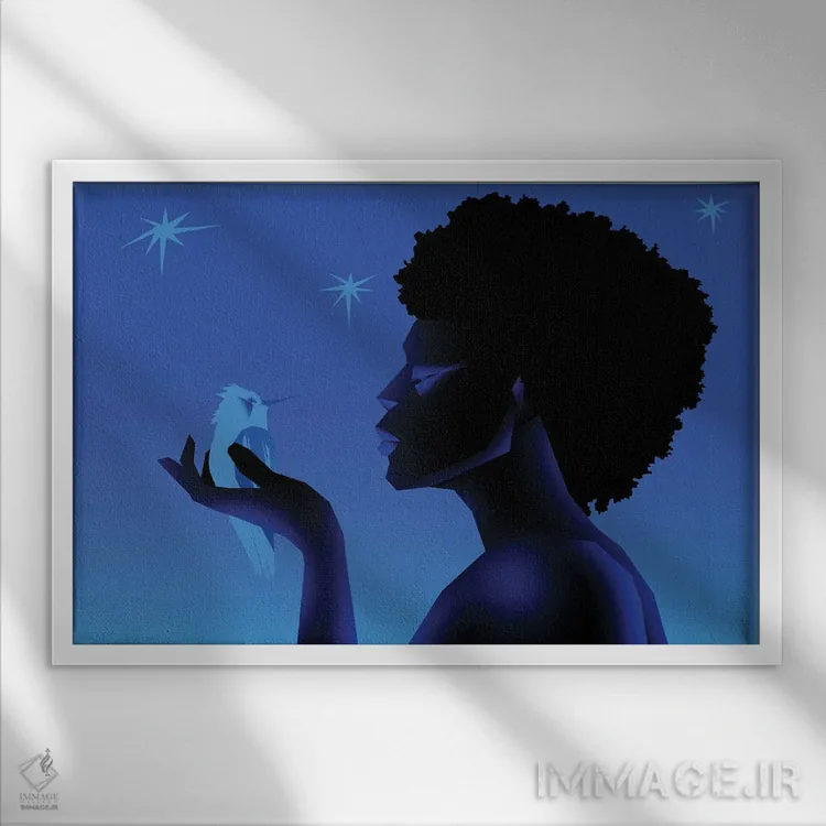 تابلو سانکوفا (مفهوم آفریقایی) اثر وی کالونتو - نمای قابدار سفید