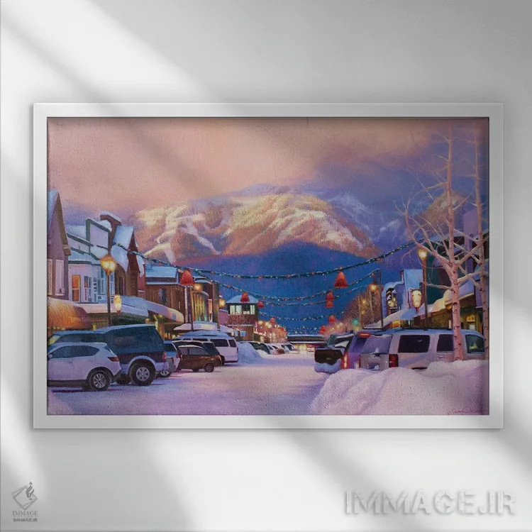 تابلو کوه بزرگ اثر جیمز کوروین - نمای قابدار سفید