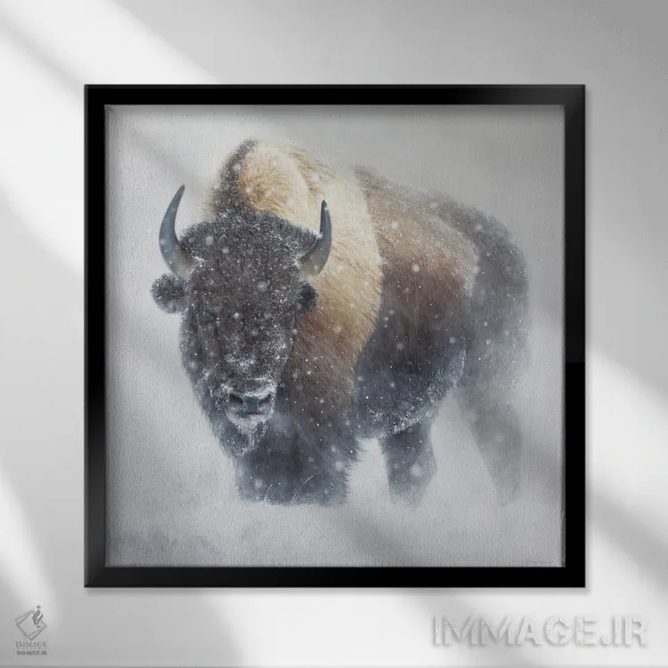 تابلو سفیدی مطلق اثر جیمز کوروین - نمای قابدار مشکی