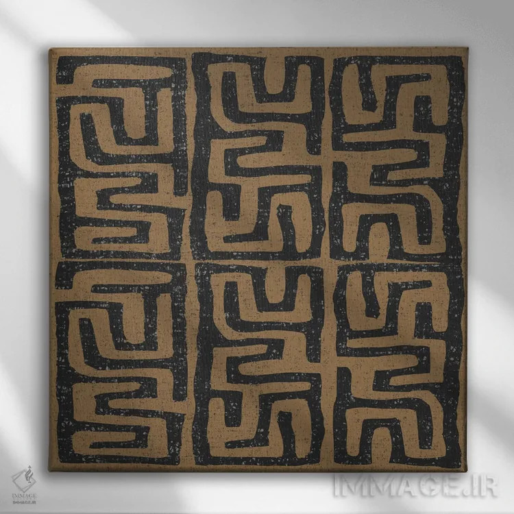 تابلو بازی کوبا III قهوهای اثر شریل واریک - نمای روبهرو روی دیوار