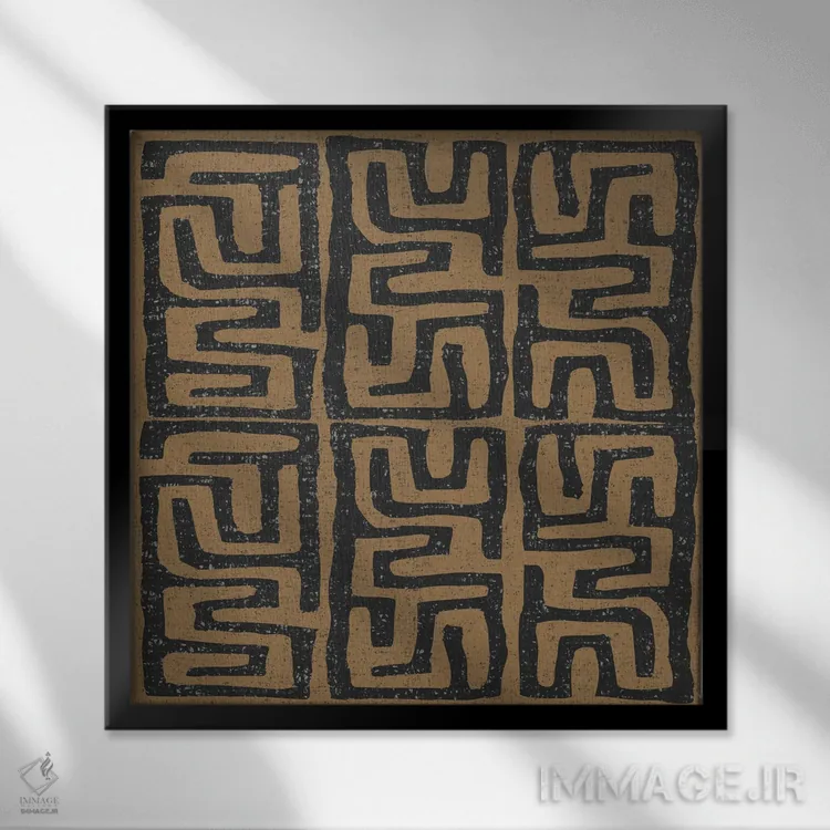 تابلو بازی کوبا III قهوهای اثر شریل واریک - نمای قابدار مشکی