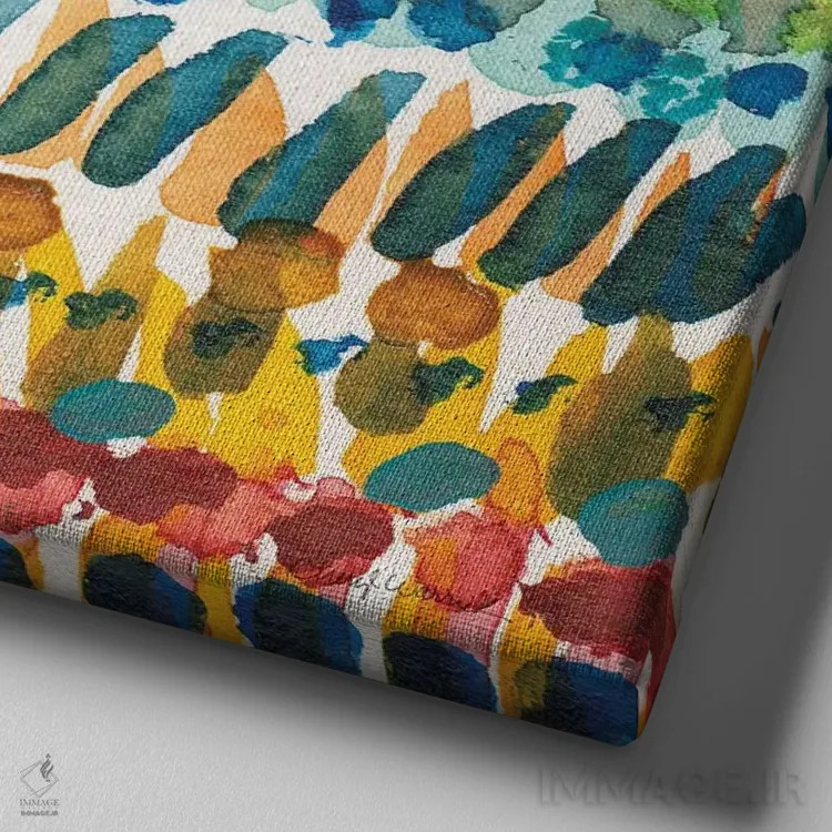 تابلو الگوهای رنگارنگ V کراپ II اثر شریل واریک - نمای نزدیک بافت بوم