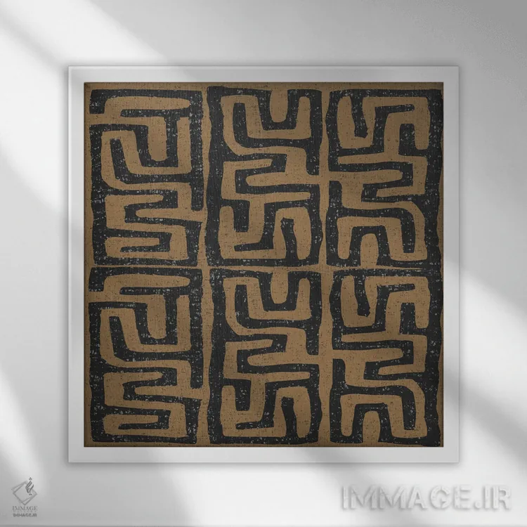 تابلو بازی کوبا III قهوهای اثر شریل واریک - نمای قابدار سفید