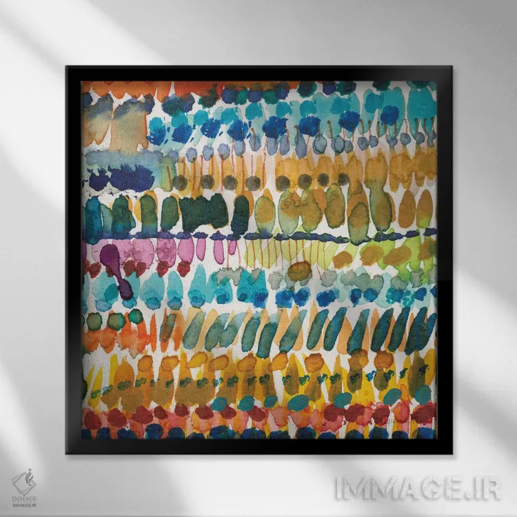 تابلو الگوهای رنگارنگ V کراپ II اثر شریل واریک - نمای قابدار مشکی