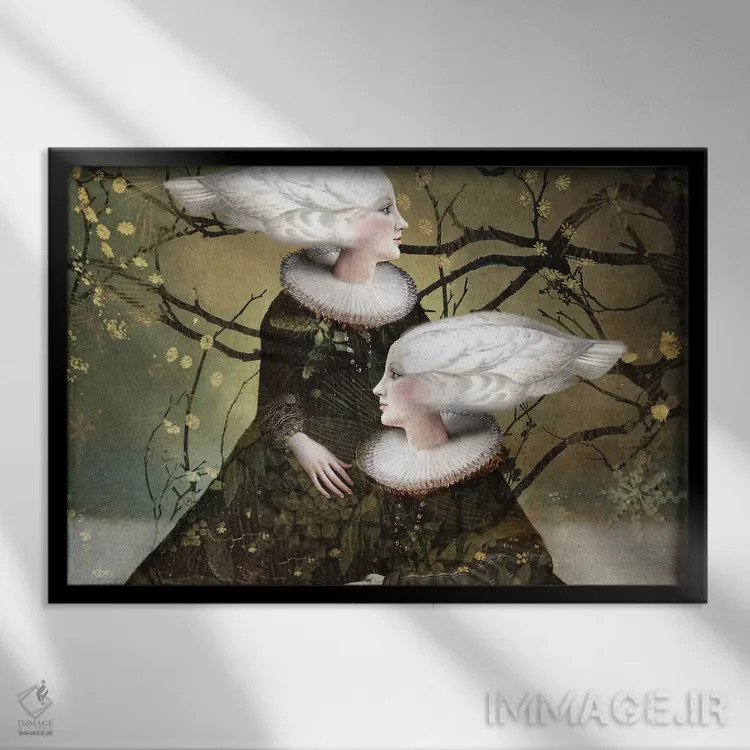 تابلو خواهر روح II اثر کاترین ولز-استاین (هنرمند فتومانتیج آلمانی) - نمای قابدار مشکی