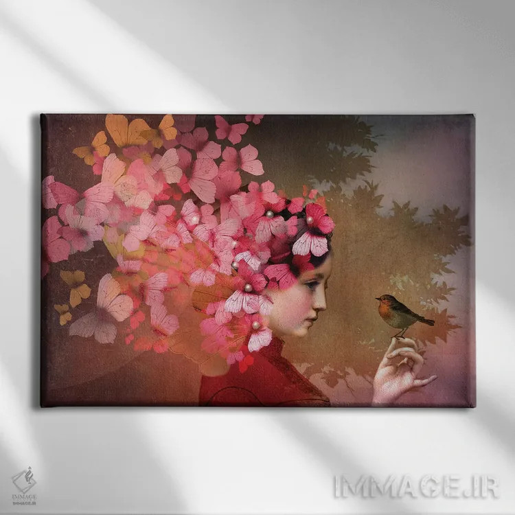 تابلو دوستی اثر کاترین ولز-استاین (هنرمند فتومانتیج آلمانی) - نمای روبهرو روی دیوار