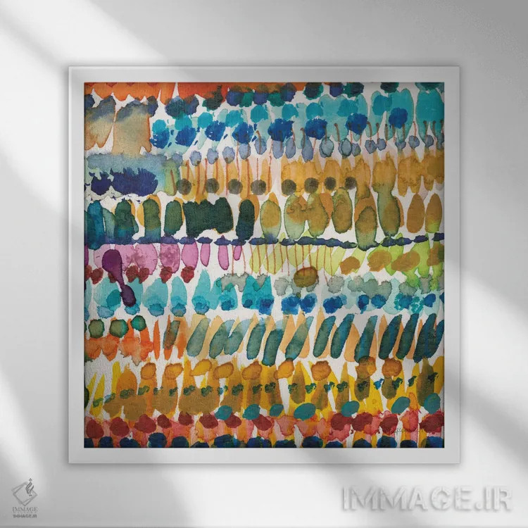 تابلو الگوهای رنگارنگ V کراپ II اثر شریل واریک - نمای قابدار سفید