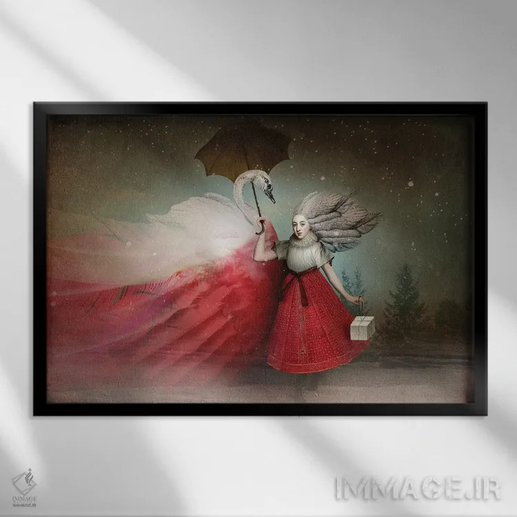 تابلو هدیه اثر کاترین ولز-استاین (هنرمند فتومانتیج آلمانی) - نمای قابدار مشکی