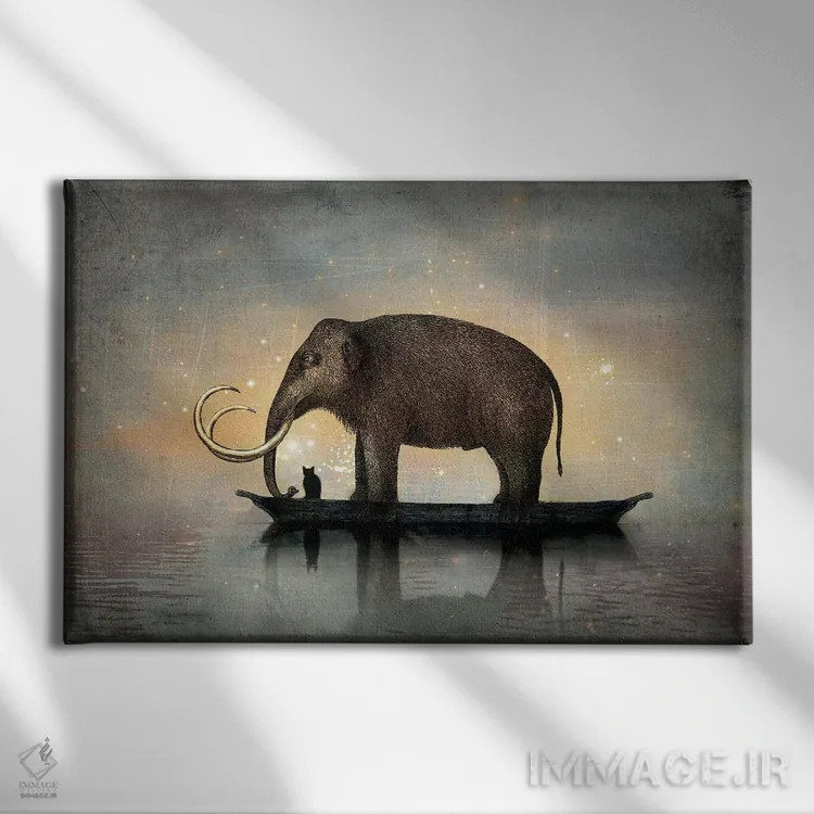 تابلو شب ساکت (کریسمس) اثر کاترین ولز-استاین (هنرمند فتومانتیج آلمانی) - نمای روبهرو روی دیوار
