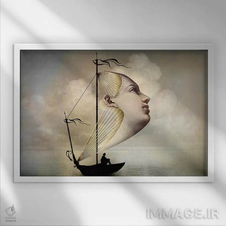 تابلو در مسیر خانه اثر کاترین ولز-استاین (هنرمند فتومانتیج آلمانی) - نمای قابدار سفید