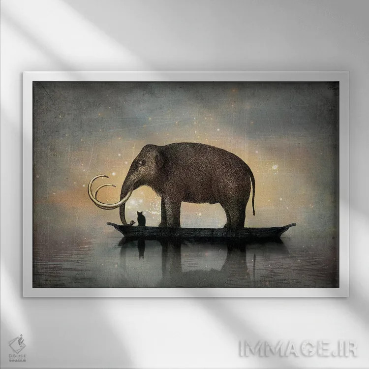 تابلو شب ساکت (کریسمس) اثر کاترین ولز-استاین (هنرمند فتومانتیج آلمانی) - نمای قابدار سفید