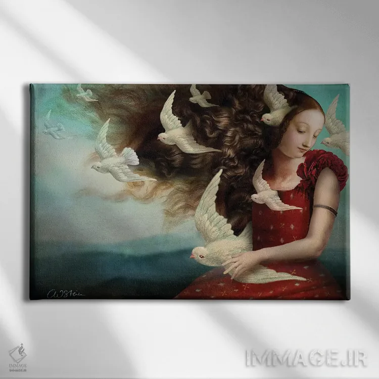 تابلو خاطرهها ۲ اثر کاترین ولز-استاین (هنرمند فتومانتیج آلمانی) - نمای روبهرو روی دیوار