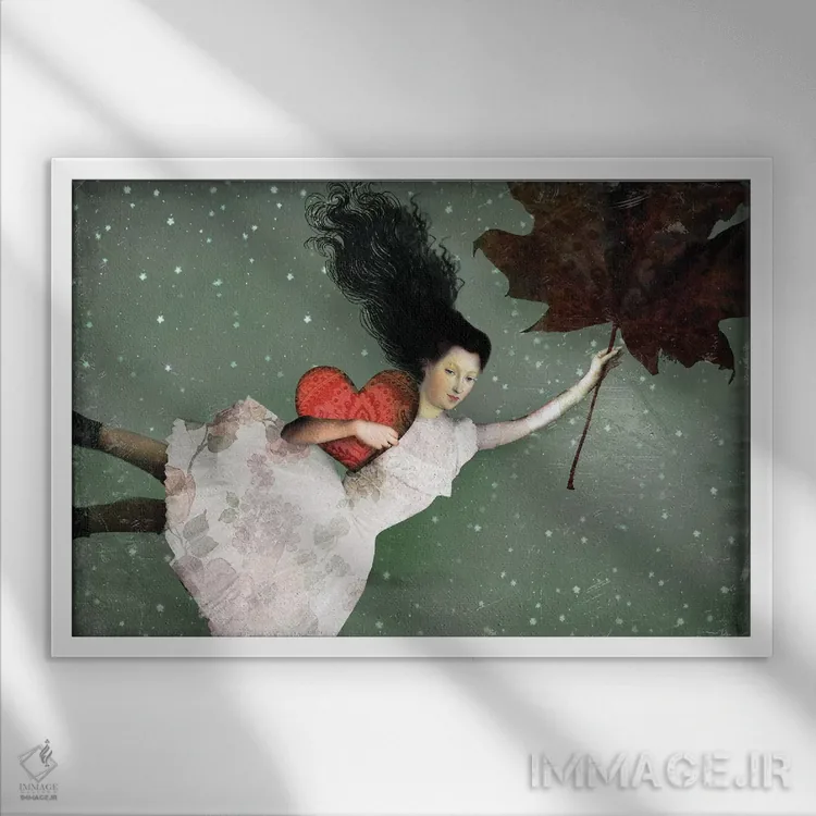 تابلو بازگشت به زمین ۱ اثر کاترین ولز-استاین (هنرمند فتومانتیج آلمانی) - نمای قابدار سفید