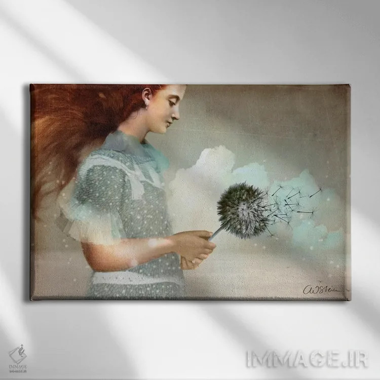 تابلو آرزو کن اثر کاترین ولز-استاین (هنرمند فتومانتیج آلمانی) - نمای روبهرو روی دیوار