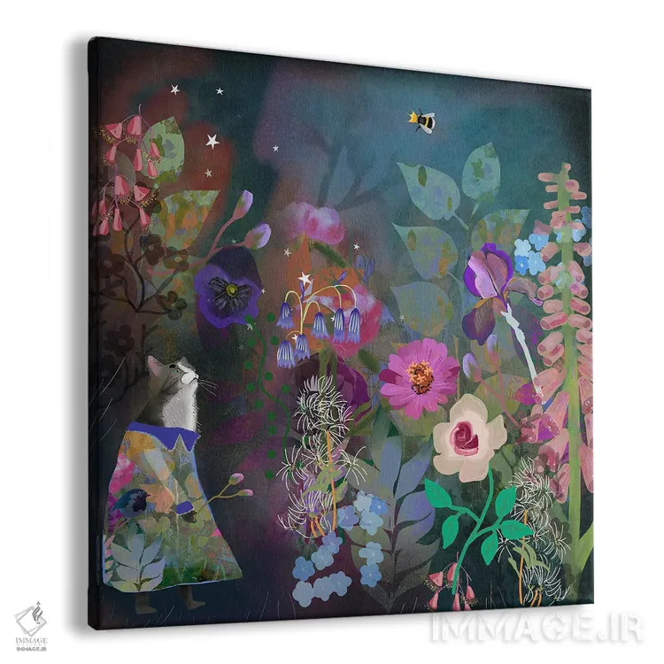 تابلو گربه در باغ اثر کلر وستوود - نمای پرسپکتیو محصول