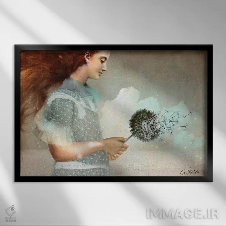 تابلو آرزو کن اثر کاترین ولز-استاین (هنرمند فتومانتیج آلمانی) - نمای قابدار مشکی
