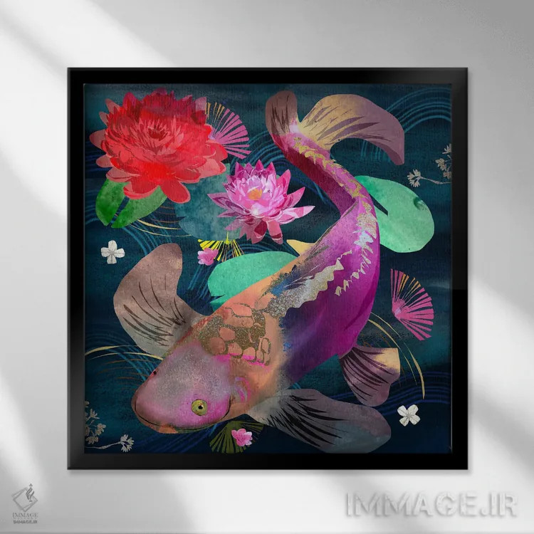 تابلو ماهی اثر کلر وستوود - نمای قابدار مشکی