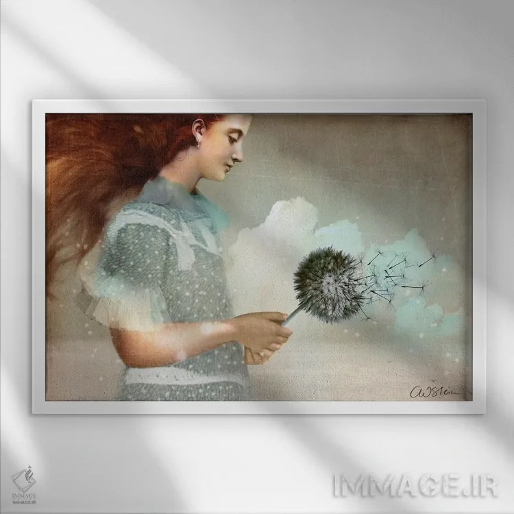 تابلو آرزو کن اثر کاترین ولز-استاین (هنرمند فتومانتیج آلمانی) - نمای قابدار سفید