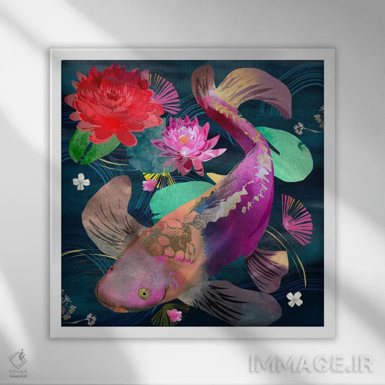 تابلو ماهی اثر کلر وستوود - نمای قابدار سفید