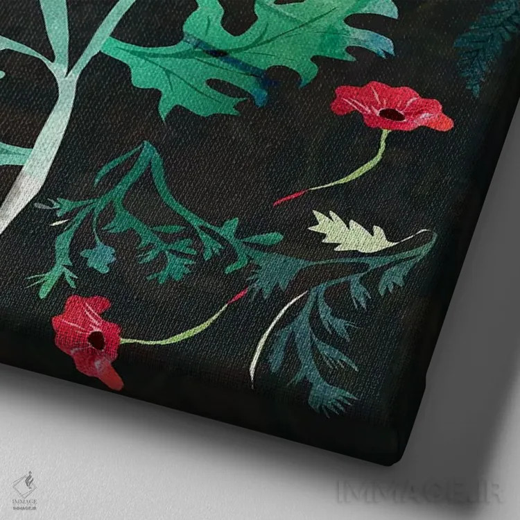 تابلو شقایق اثر کلر وستوود - نمای نزدیک بافت بوم