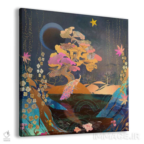 تابلو درخت و طاووس اثر کلر وستوود - نمای پرسپکتیو محصول