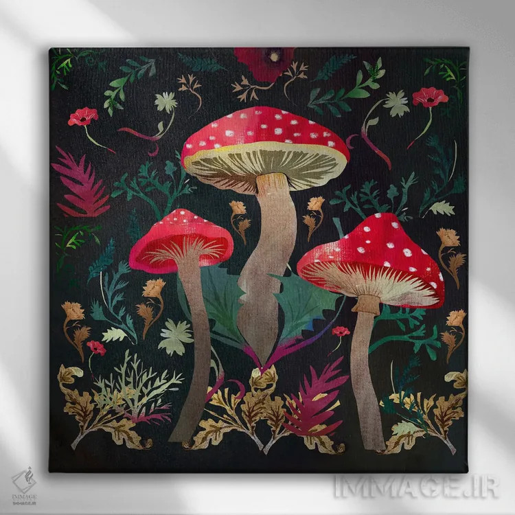تابلو قارچ سمی اثر کلر وستوود - نمای روبهرو روی دیوار