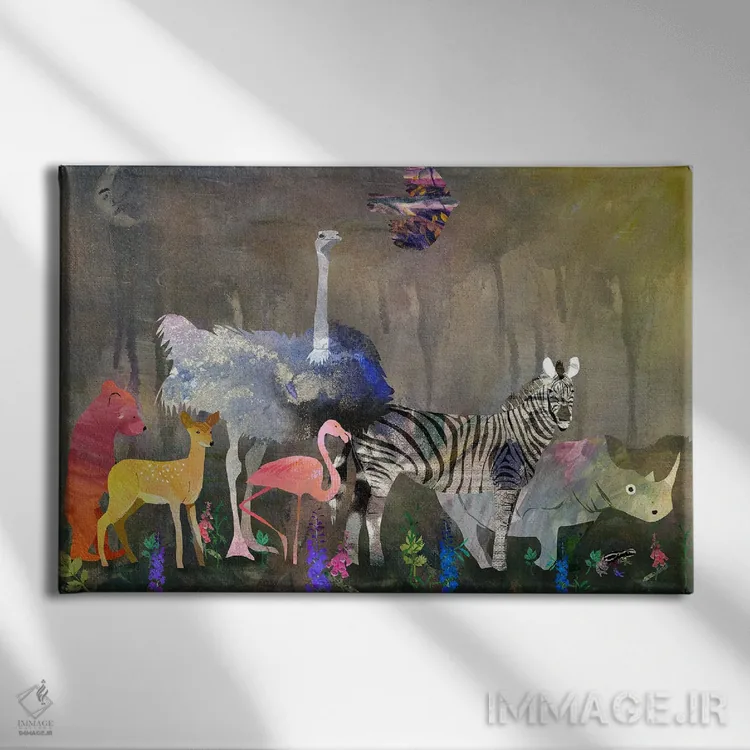 تابلو حیوانات اثر کلر وستوود - نمای روبهرو روی دیوار