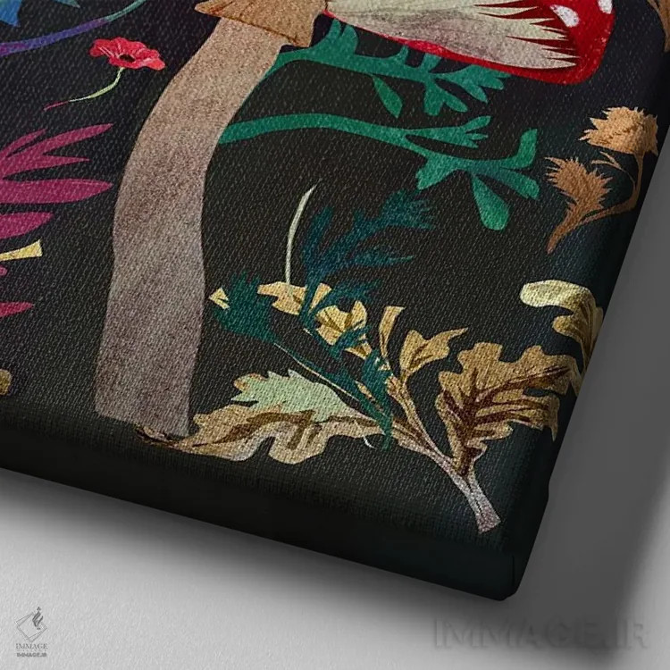 تابلو قارچ سمی اثر کلر وستوود - نمای نزدیک بافت بوم