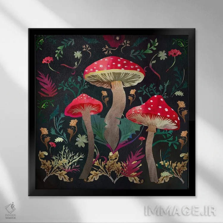 تابلو قارچ سمی اثر کلر وستوود - نمای قابدار مشکی