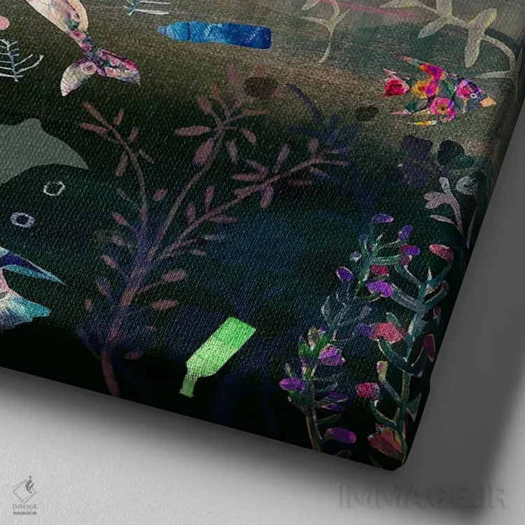 تابلو زیر اثر کلر وستوود - نمای نزدیک بافت بوم