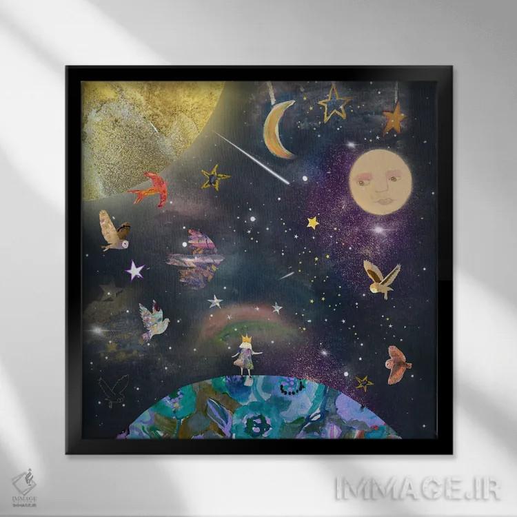 تابلو فضا اثر کلر وستوود - نمای قابدار مشکی